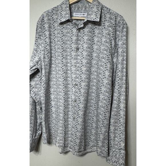 John Lennon Shirt Mens Size XL Geometric Button-Up Preppy Long Sleeve - Picture 3 of 9